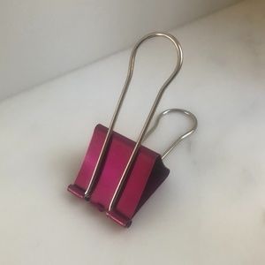 Extra large dark pink binder clip!  2 1/2" wide x 6" long